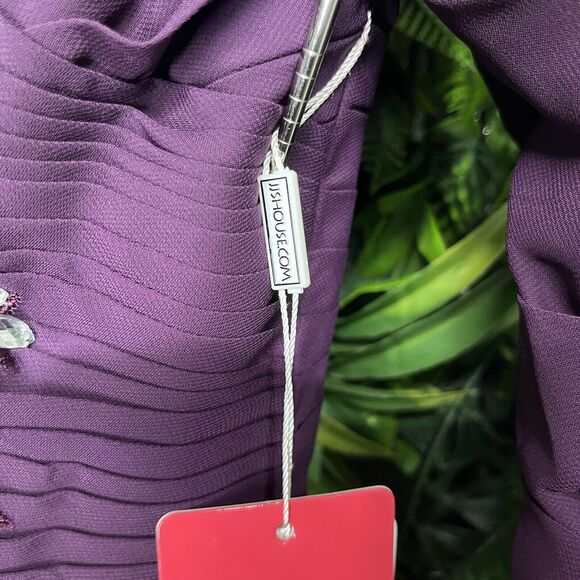 JJ's House Women Dress 6 Purple Formal Short Pleated Stoned Wedding 1658 - Picture 11 of 14